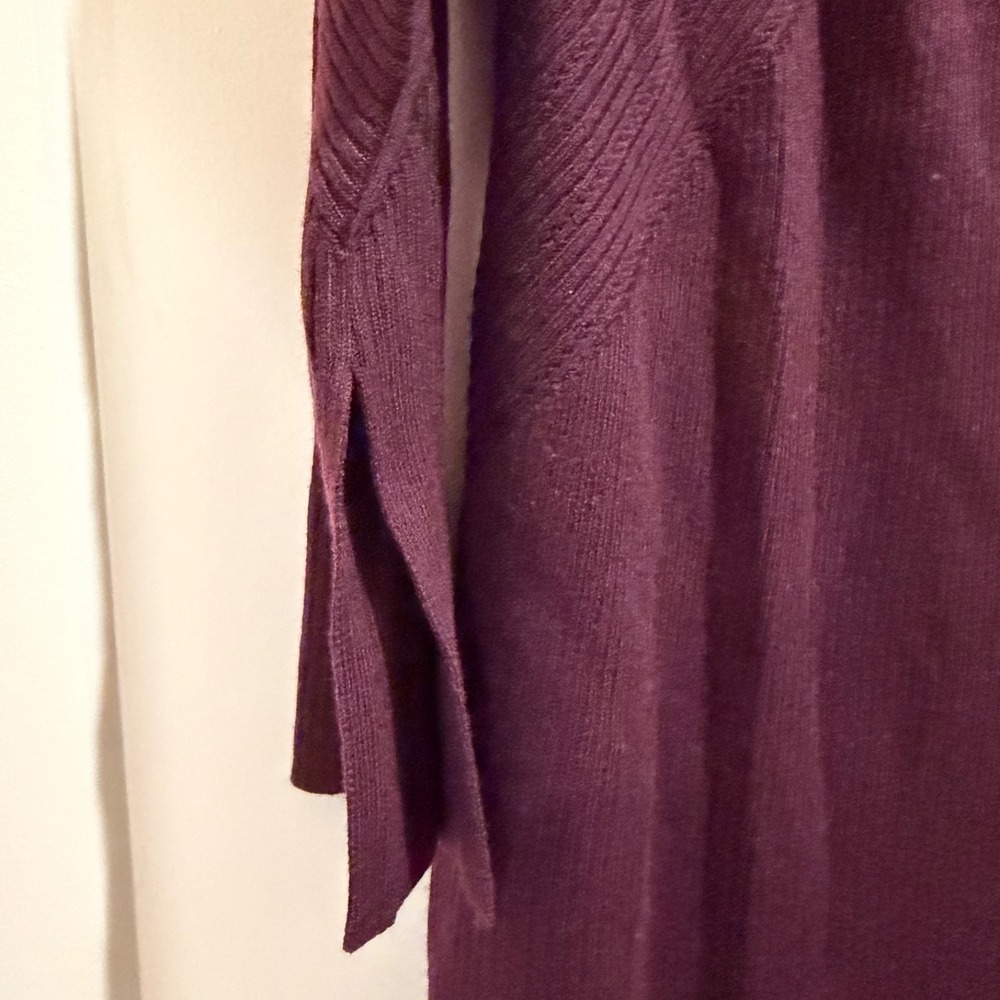 Club Monaco Wine Camel Ribbed Merino Wool Sweater Dress Women's Size Medium - Picture 3 of 9